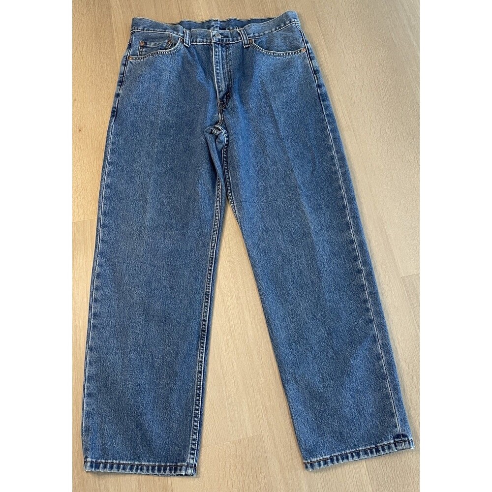 Levis 550 Relaxed Fit Jeans Mens 36x30 Light Wash Blue Denim Straight Leg Cotton